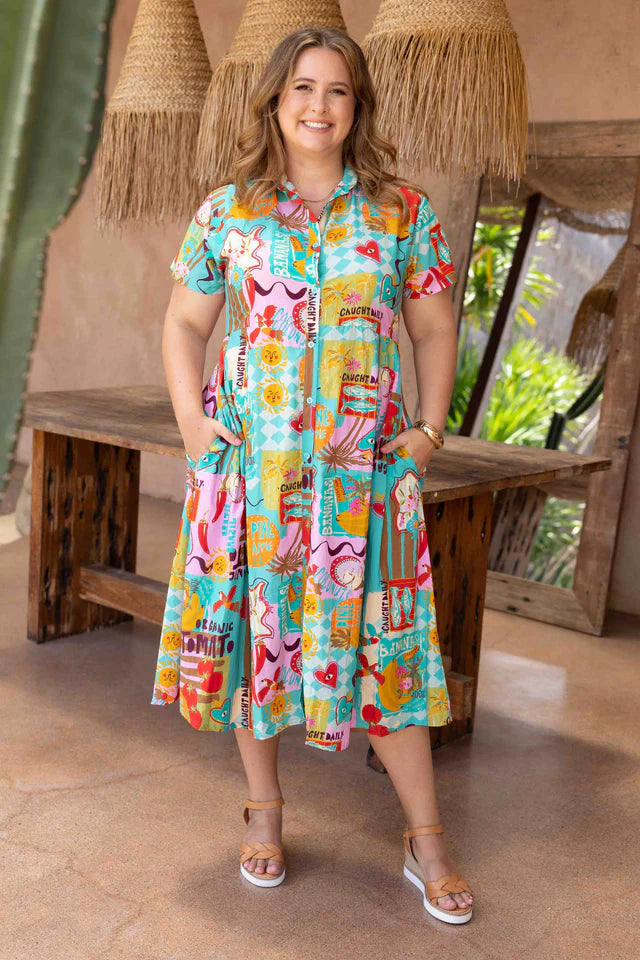 FREYA MIDI DRESS - CARIBBEAN CARNIVAL