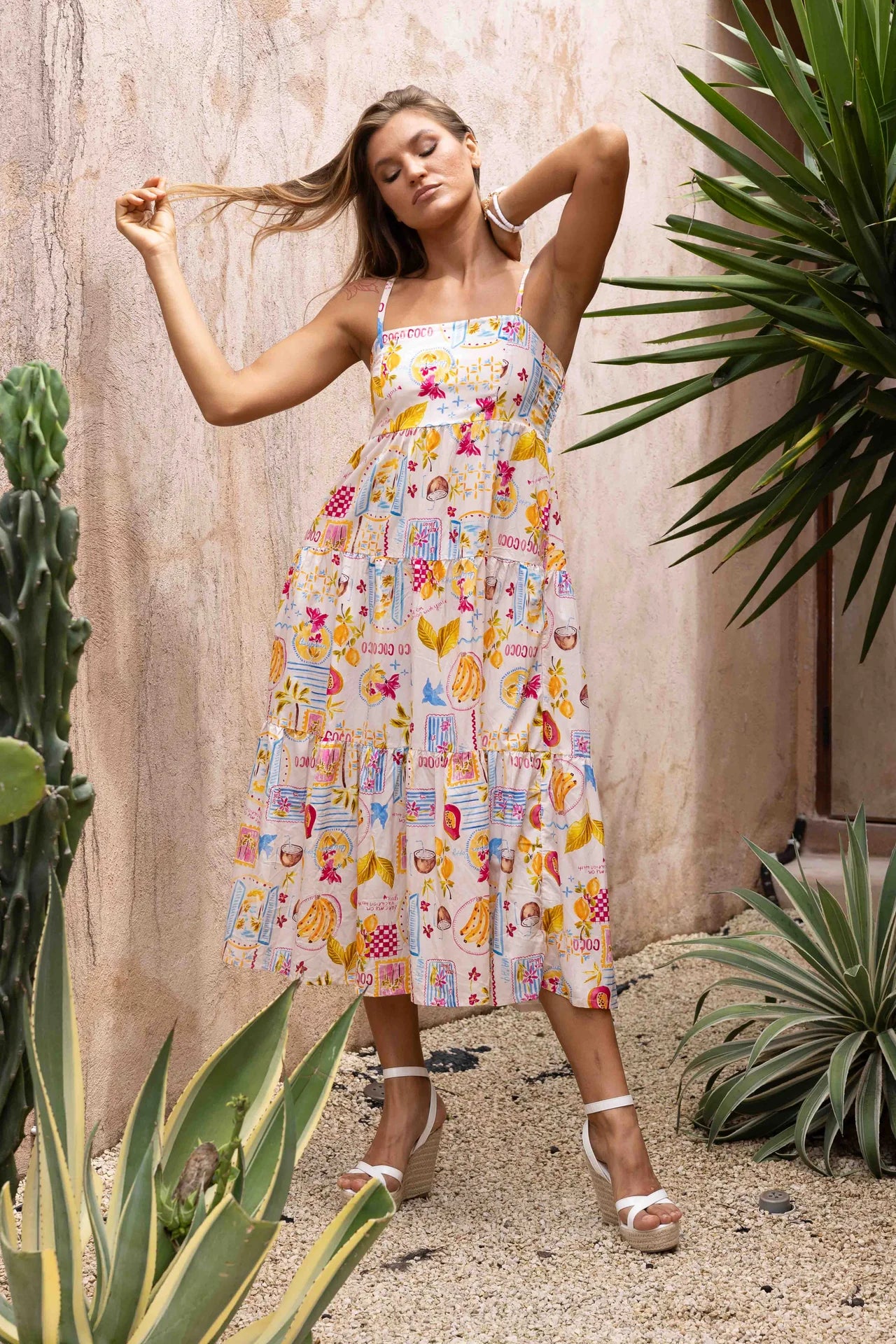 ELLIE MIDI DRESS - COCO VACAY BLUSH