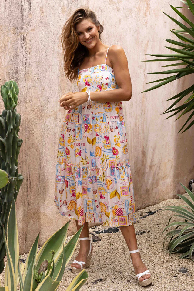 ELLIE MIDI DRESS - COCO VACAY BLUSH