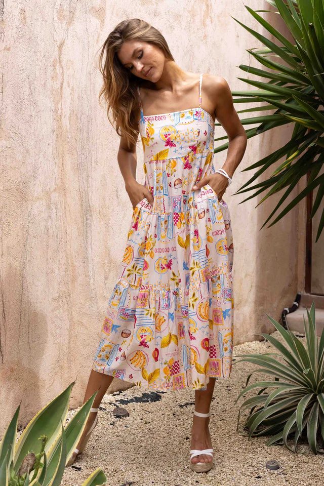 ELLIE MIDI DRESS - COCO VACAY BLUSH