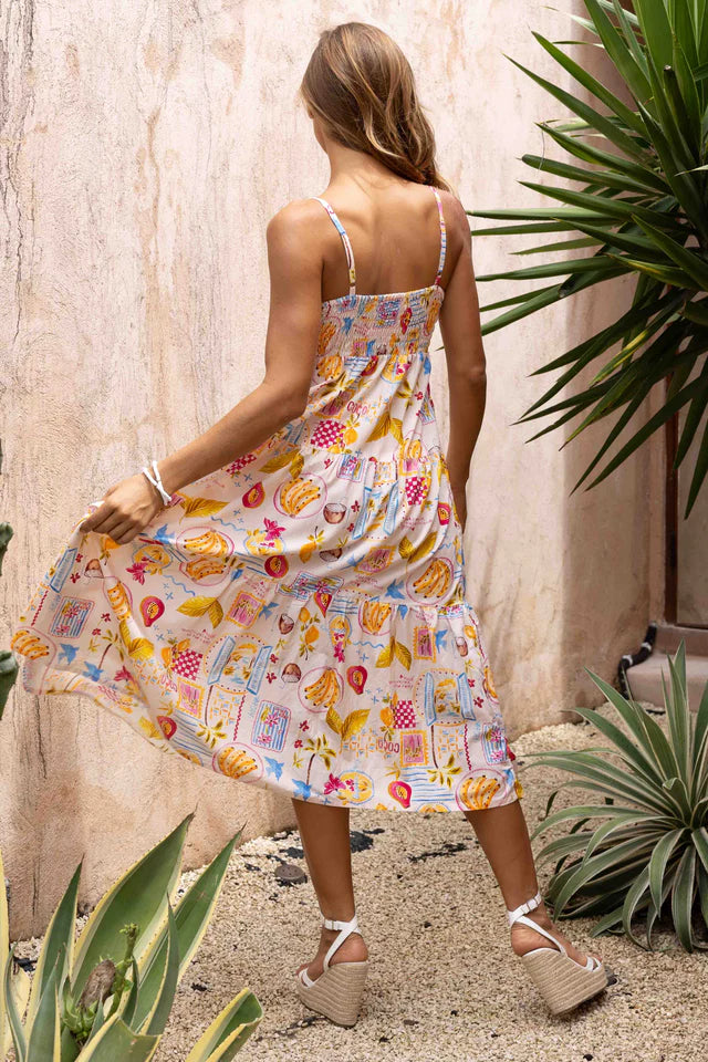 ELLIE MIDI DRESS - COCO VACAY BLUSH