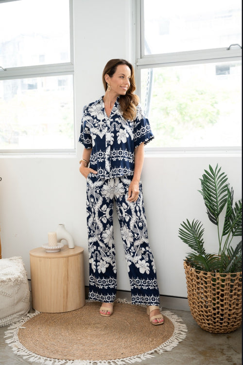 BLUE AND WHITE PANT