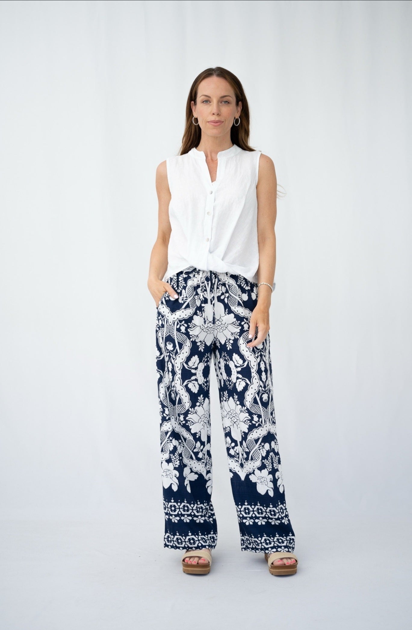 BLUE AND WHITE PANT
