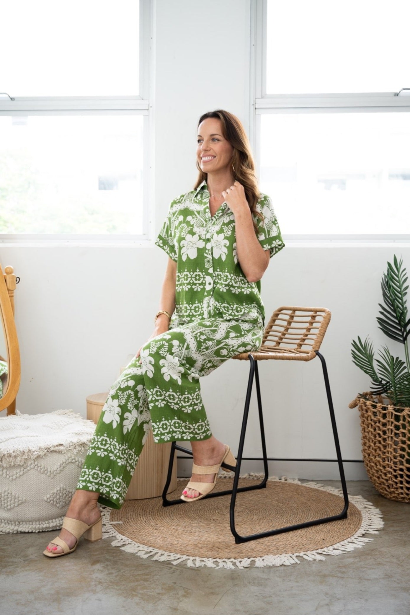 GREEN AND WHITE SHIRT