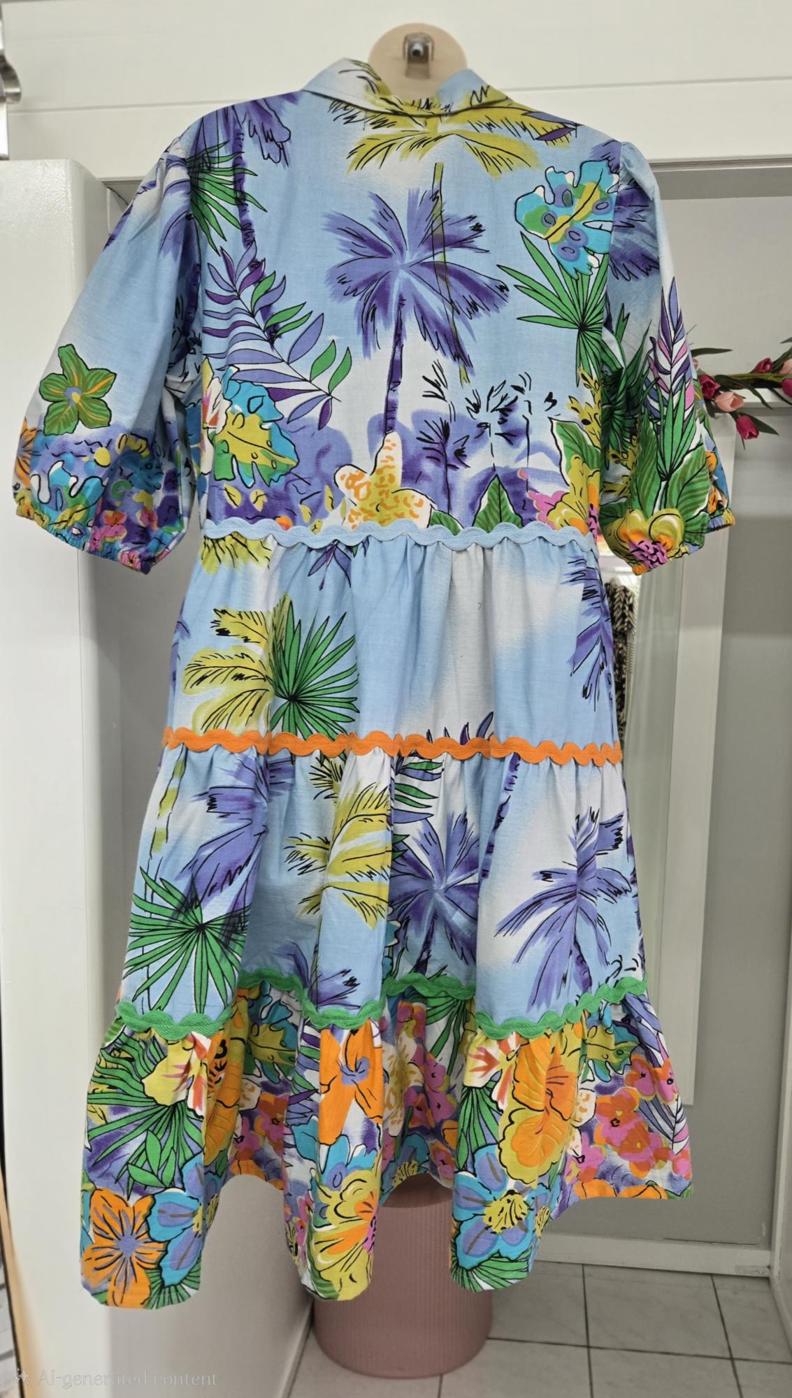 Molly Dress Blue Tropical