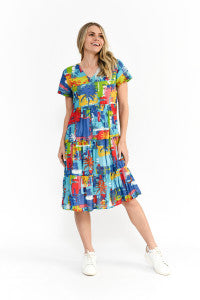 Thalia Tiered Dress - Painted Palms