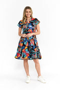 Leela V Neck Mini Dress - Painted Tropical