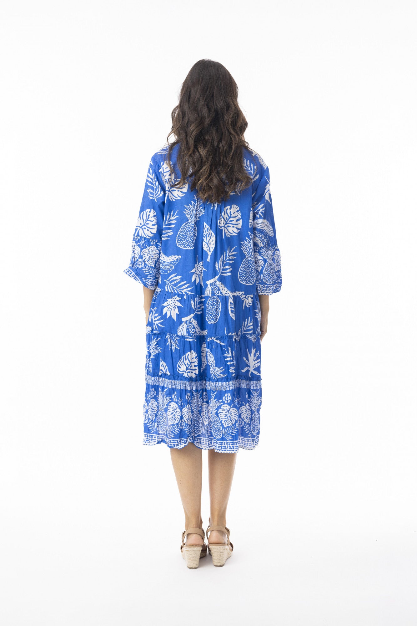 Comodoro Blue Dress Frill Sleeve Ric Rac