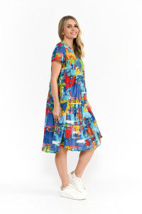 Thalia Tiered Dress - Painted Palms