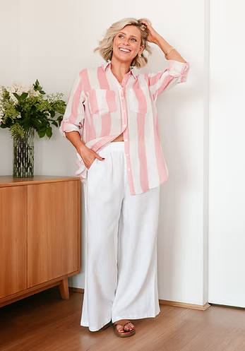 Blush Stripe - Linen Shirt