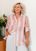 Blush Stripe - Linen Shirt