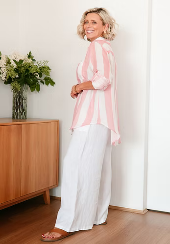 Blush Stripe - Linen Shirt