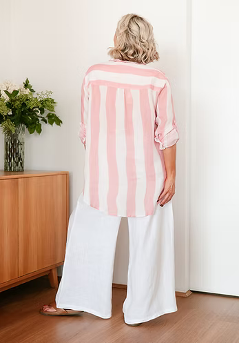 Blush Stripe - Linen Shirt