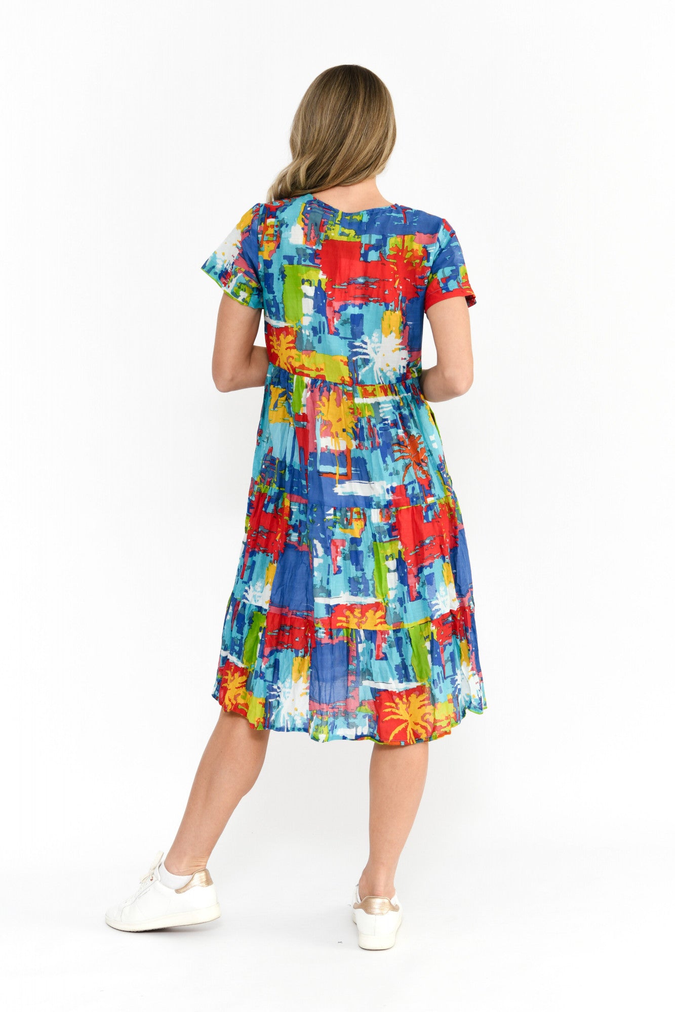 Thalia Tiered Dress - Painted Palms