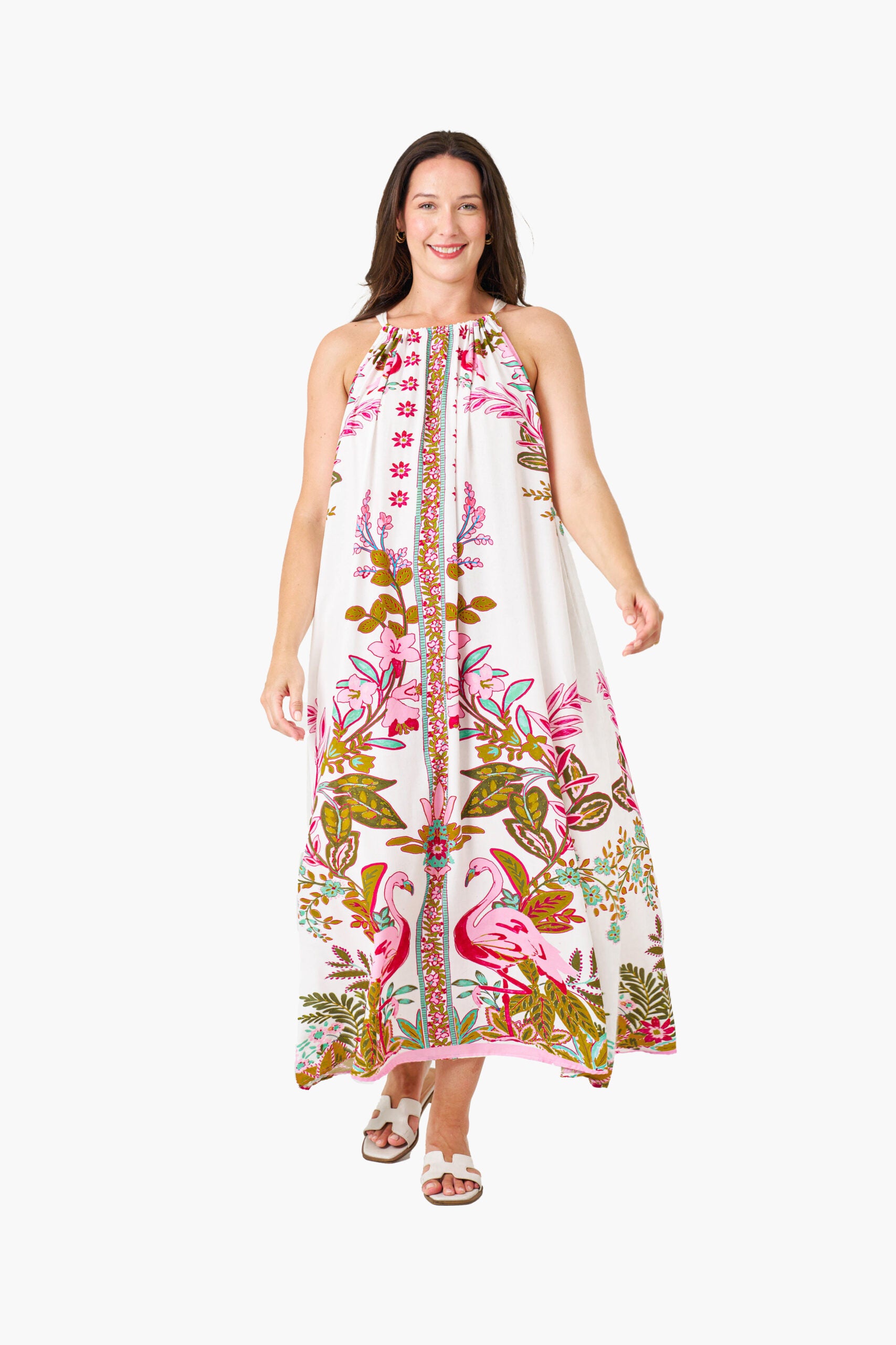 FLAMINGO STRAP DRESS FLAMINGO PRINT
