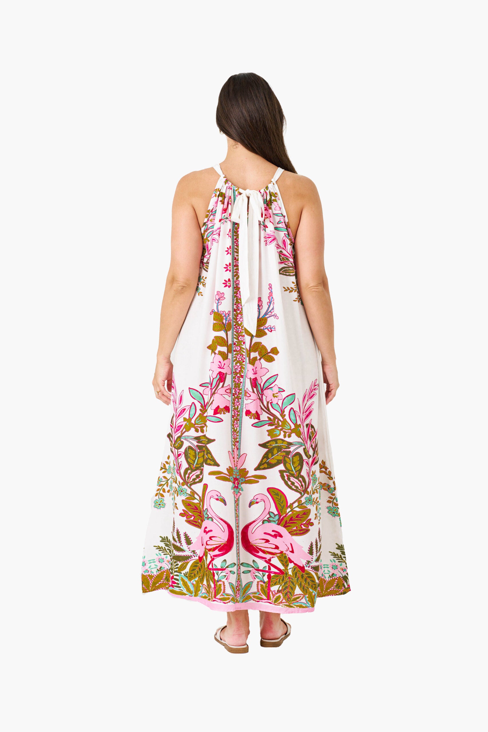 FLAMINGO STRAP DRESS FLAMINGO PRINT