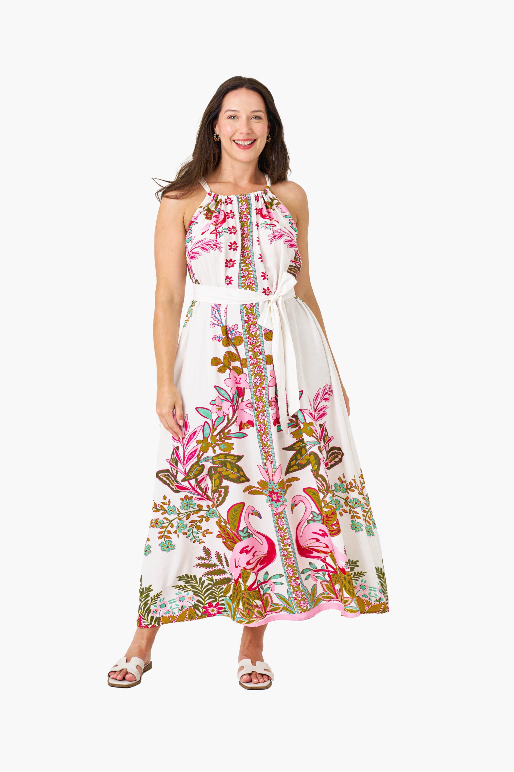 FLAMINGO STRAP DRESS FLAMINGO PRINT