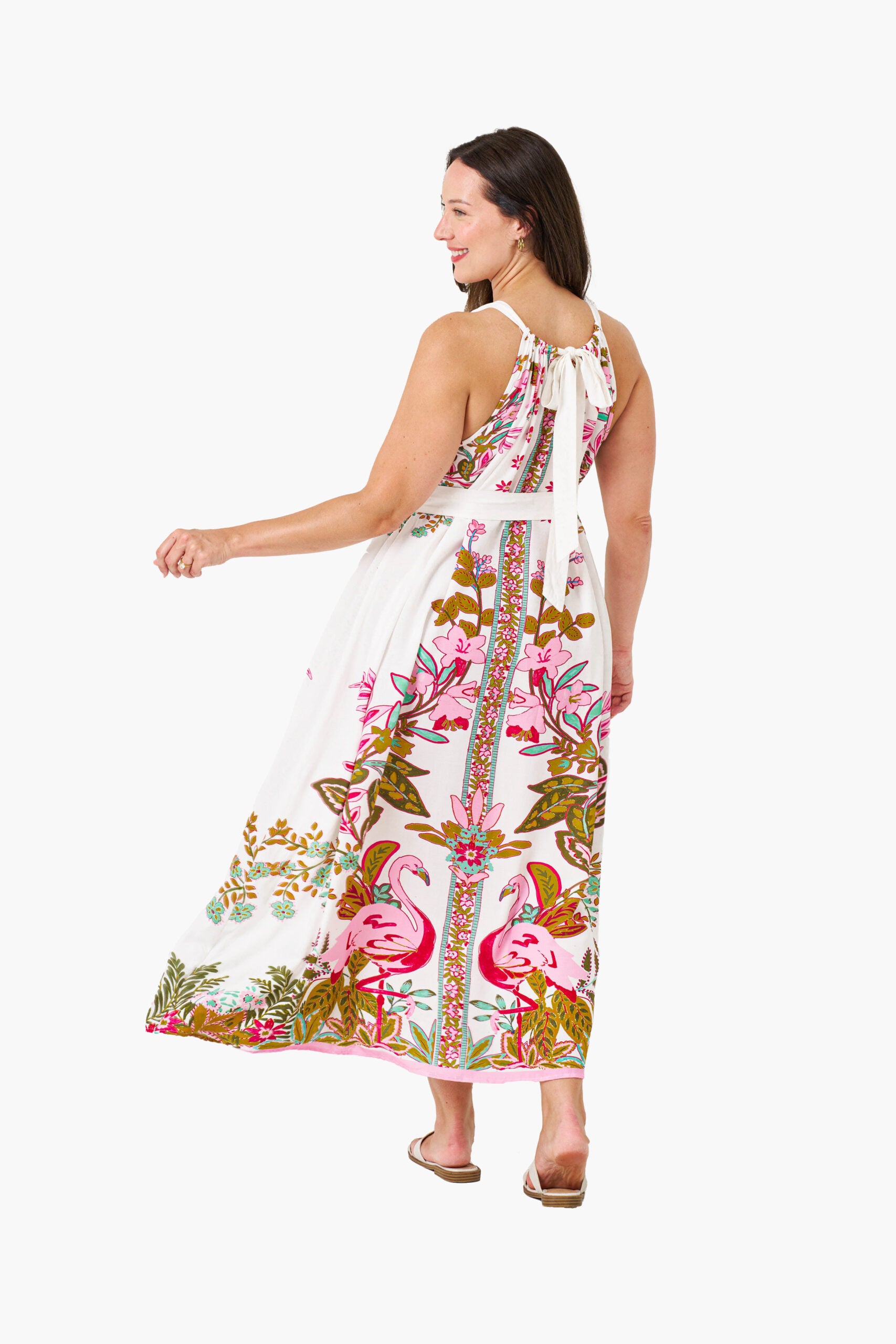 FLAMINGO STRAP DRESS FLAMINGO PRINT