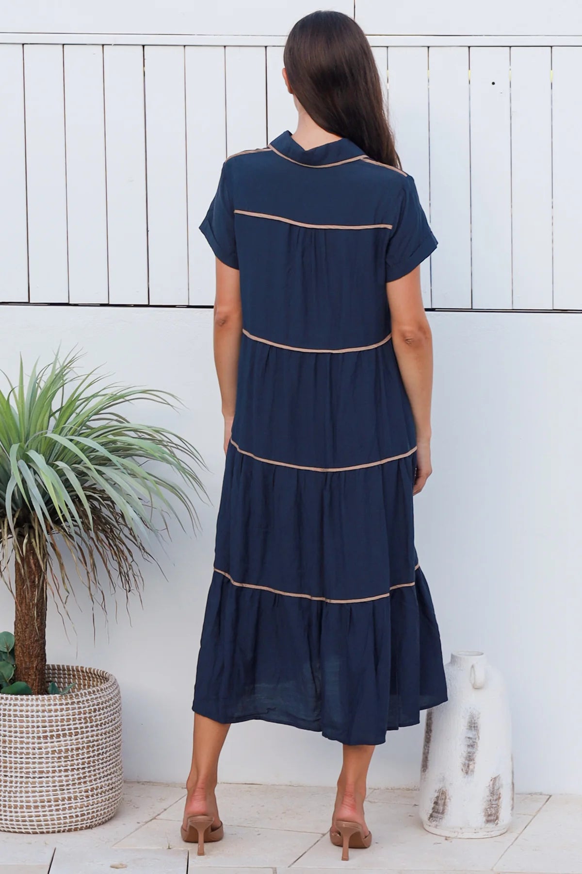 Alina Navy Midi dress