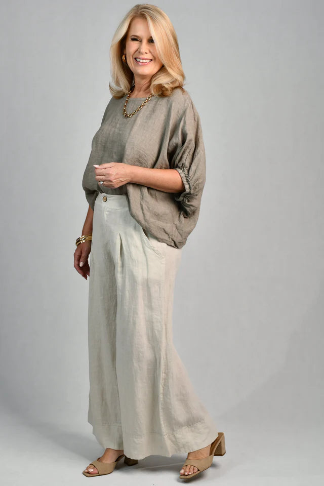 CAMILLA LINEN PANT - NATURAL