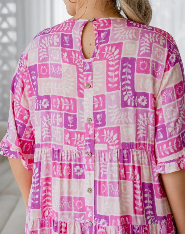 Babydoll Dress - Pink Postcard