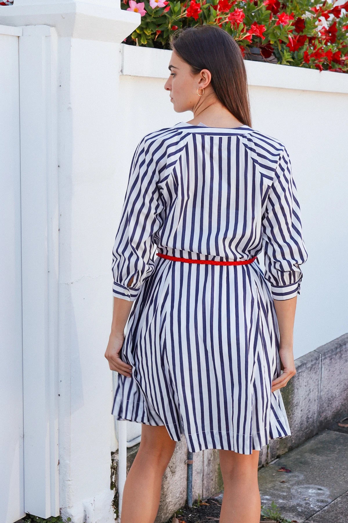 Nelson Dress Blue White Stripe