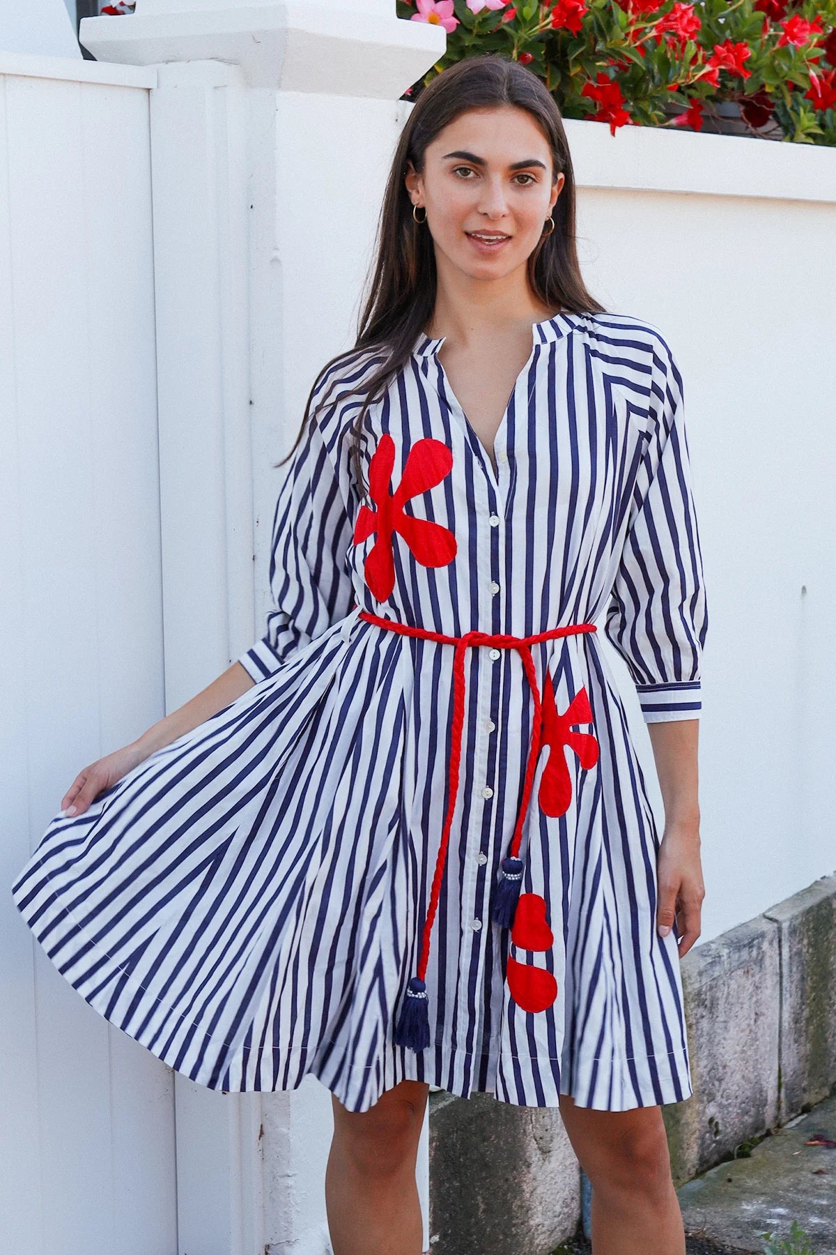 Nelson Dress Blue White Stripe