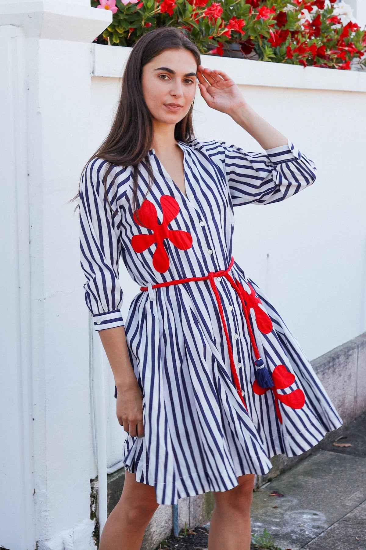 Nelson Dress Blue White Stripe