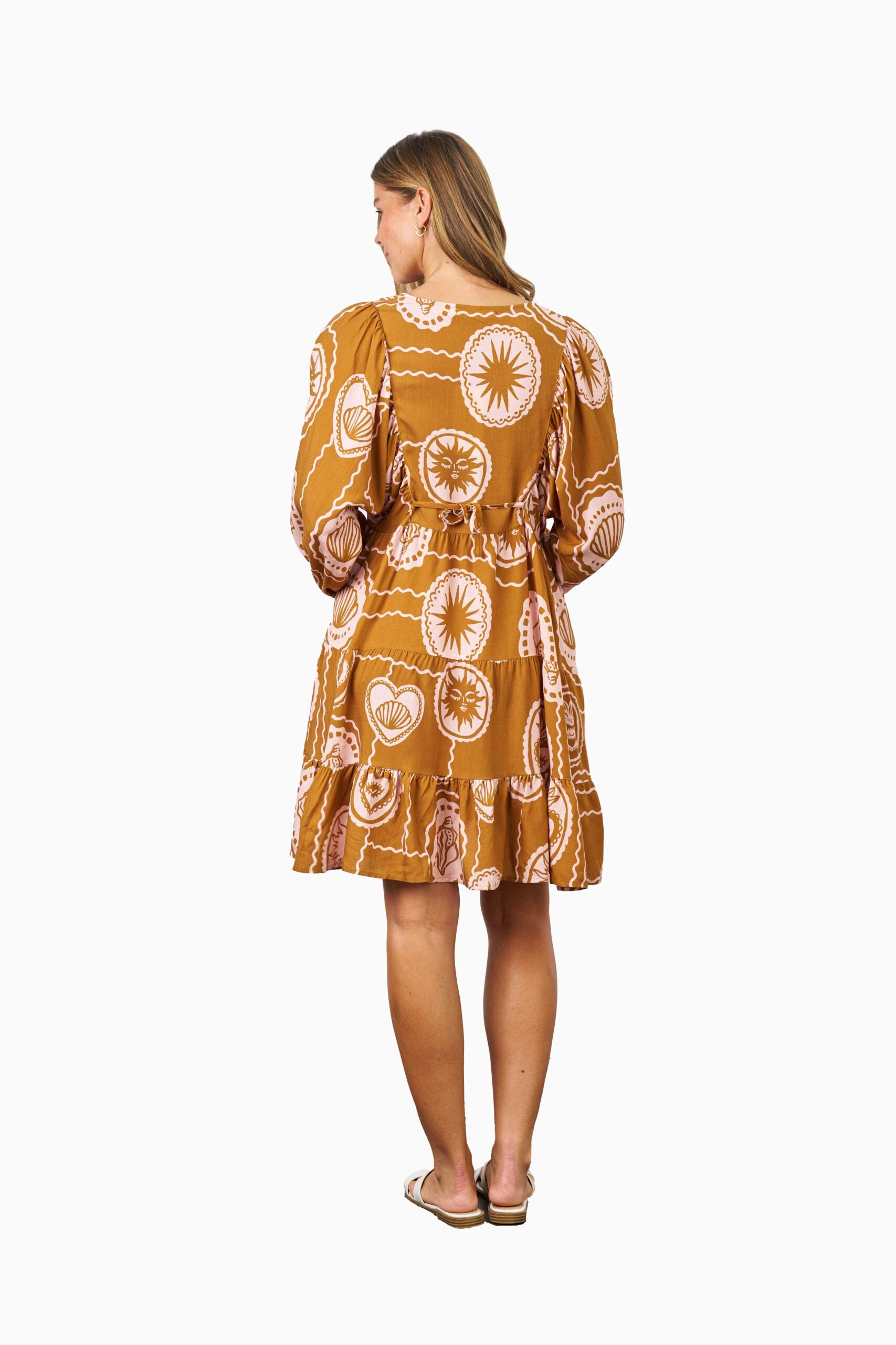 AALIYAH DRESS BROWN PINK