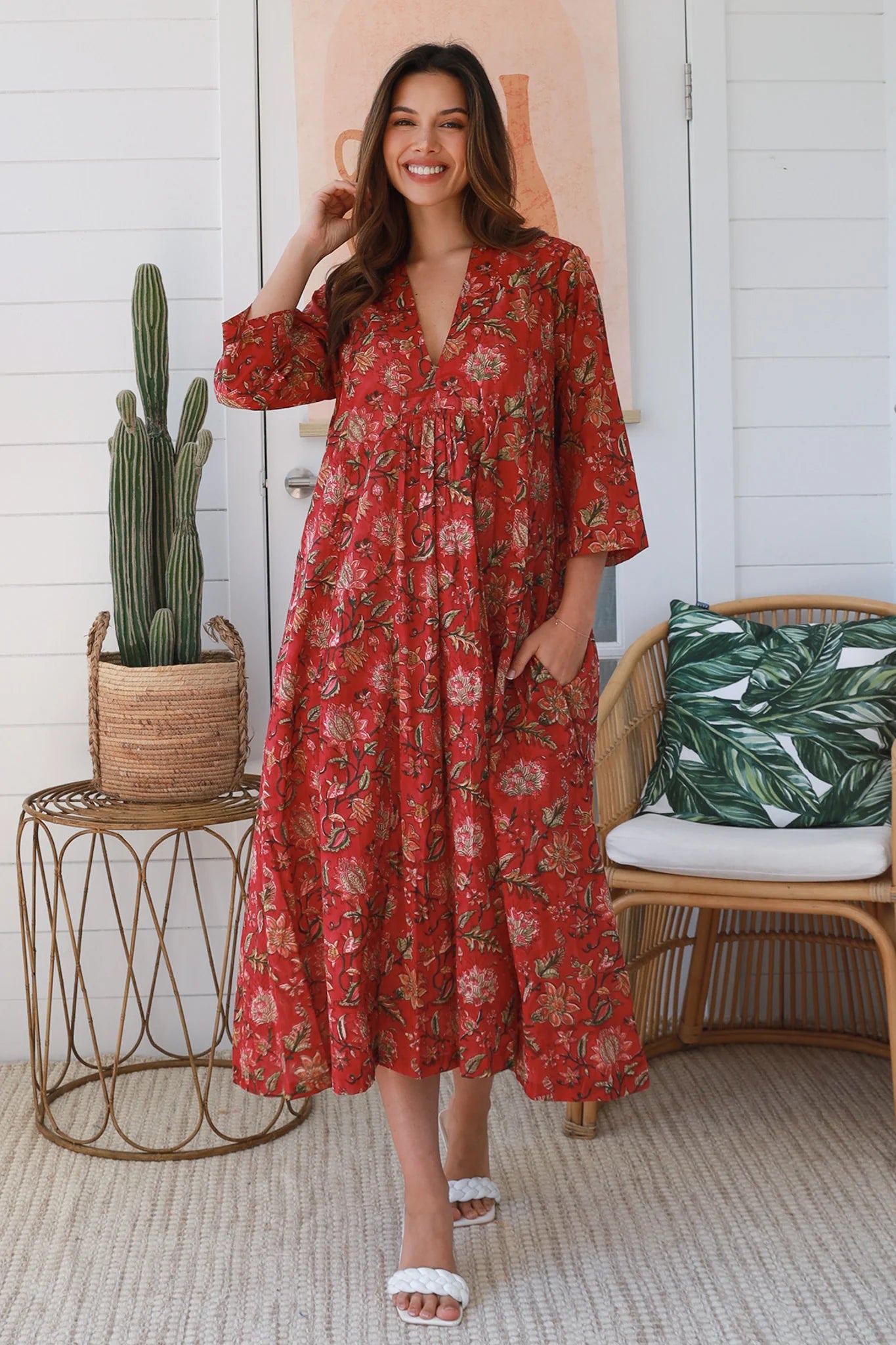 SANDY DRESS - BURGUNDY