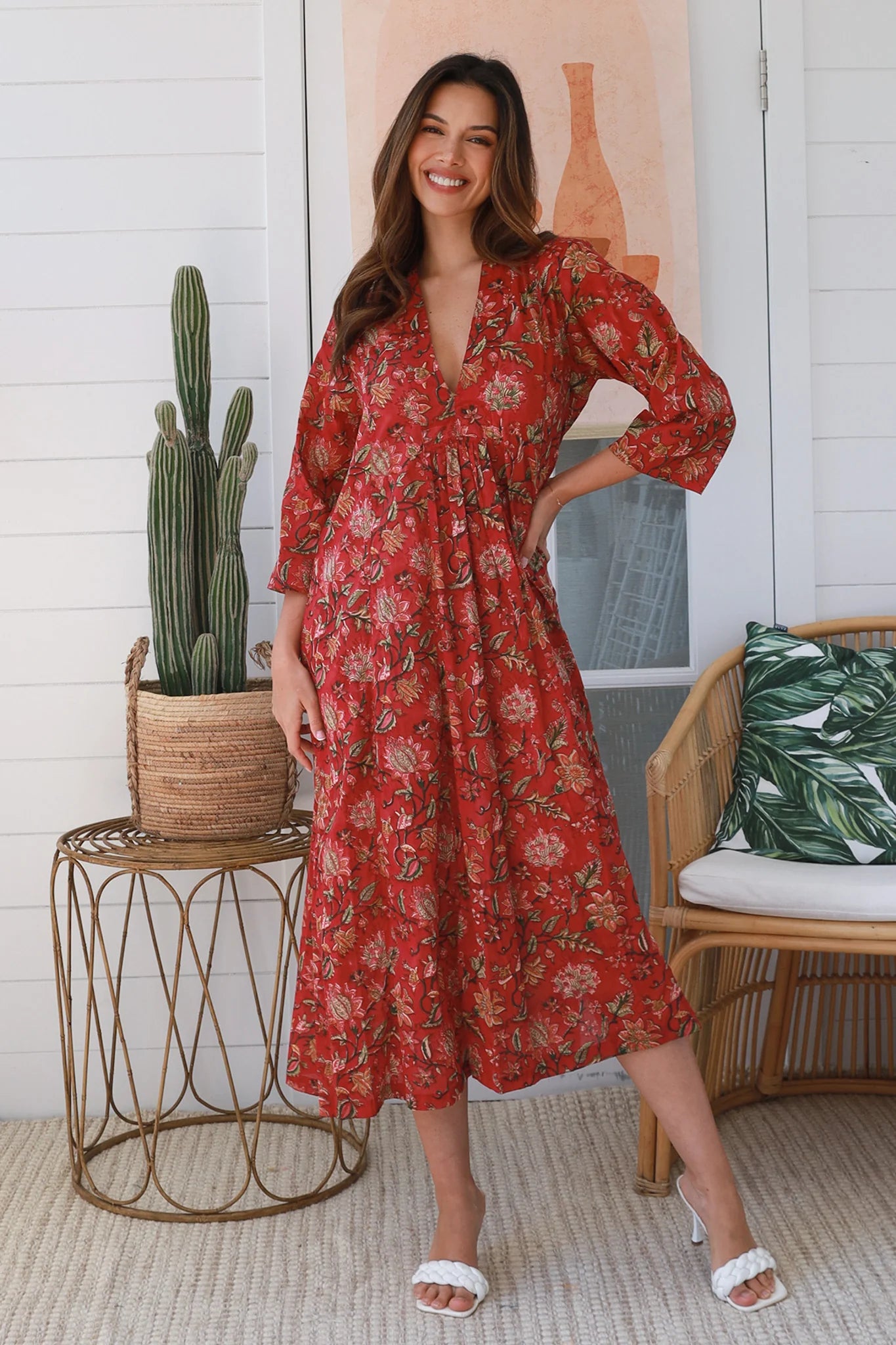 SANDY DRESS - BURGUNDY