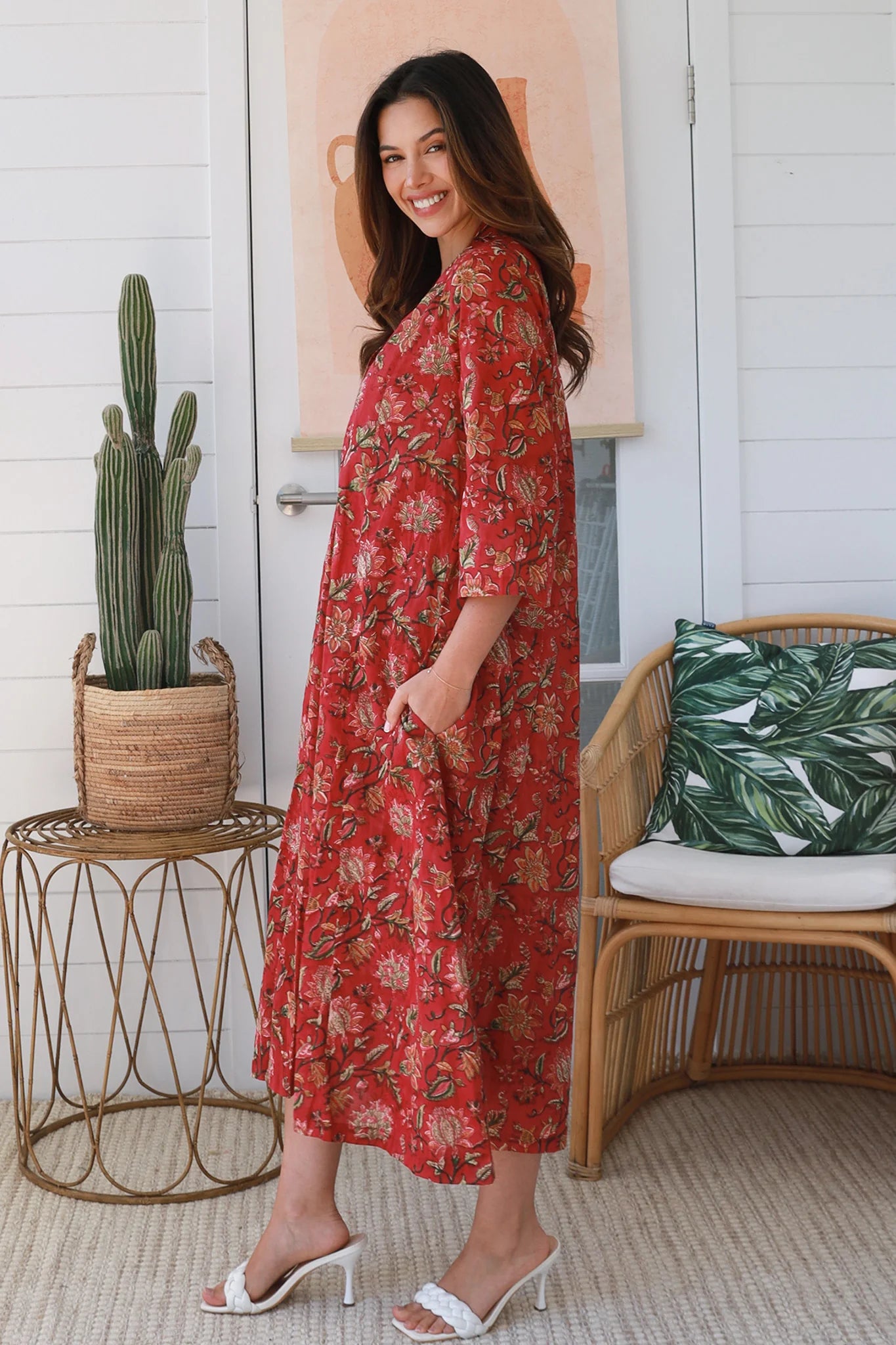 SANDY DRESS - BURGUNDY