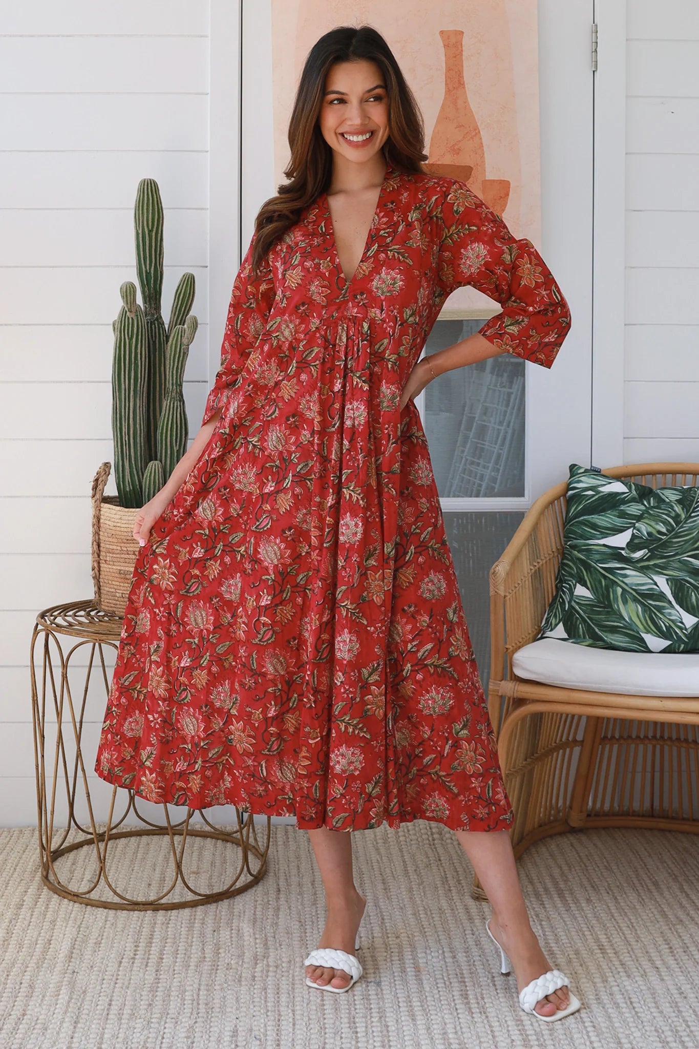SANDY DRESS - BURGUNDY