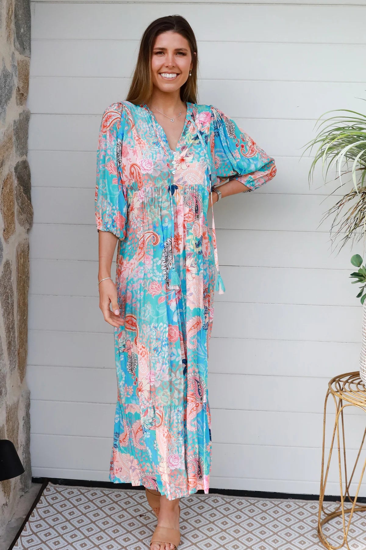 Jaylani Blue Midi Dress