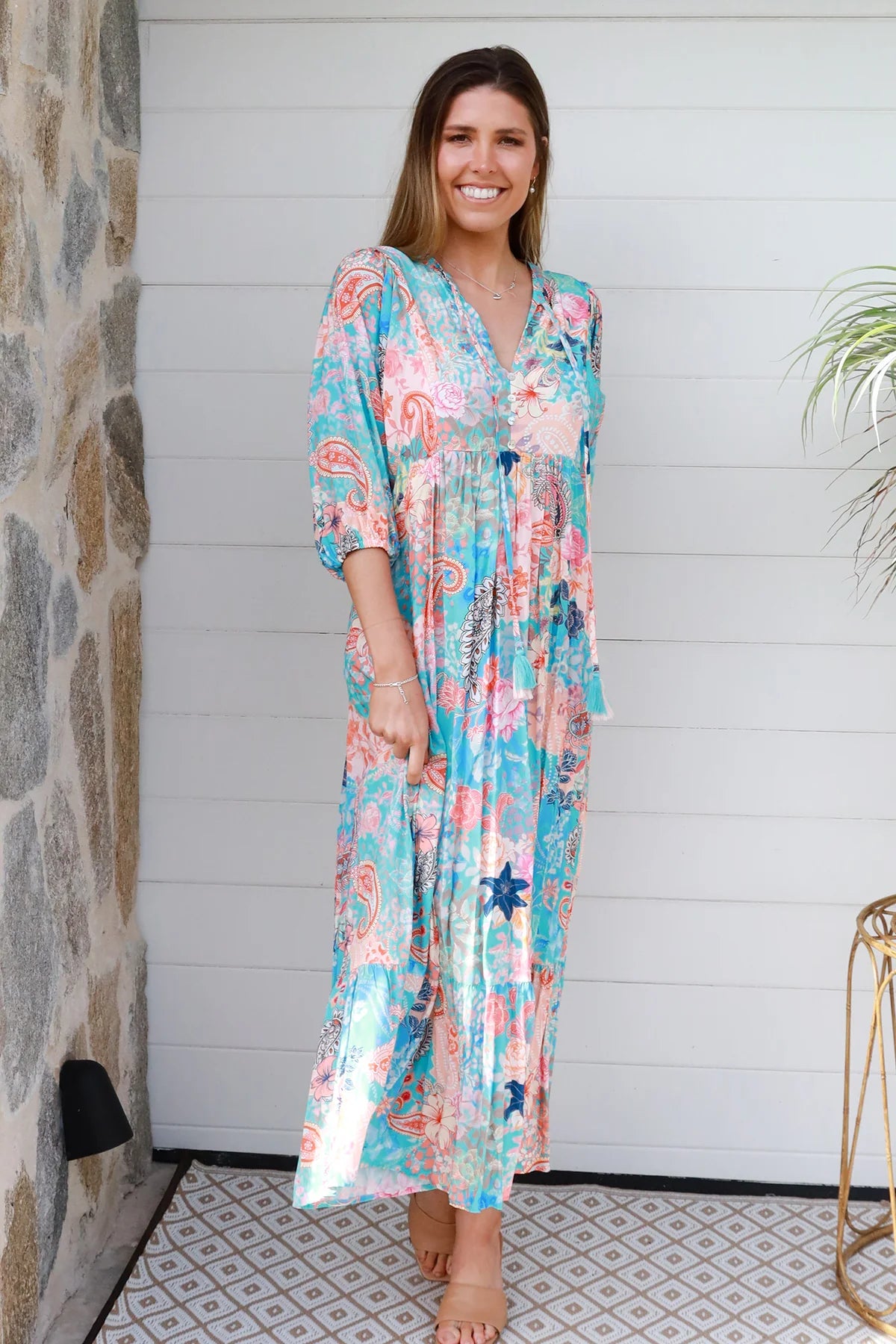 Jaylani Blue Midi Dress