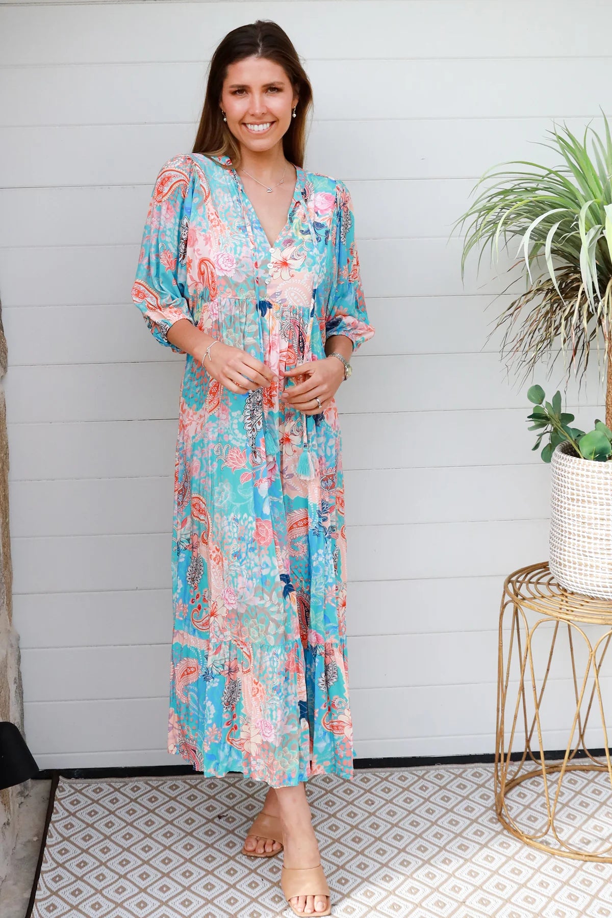 Jaylani Blue Midi Dress