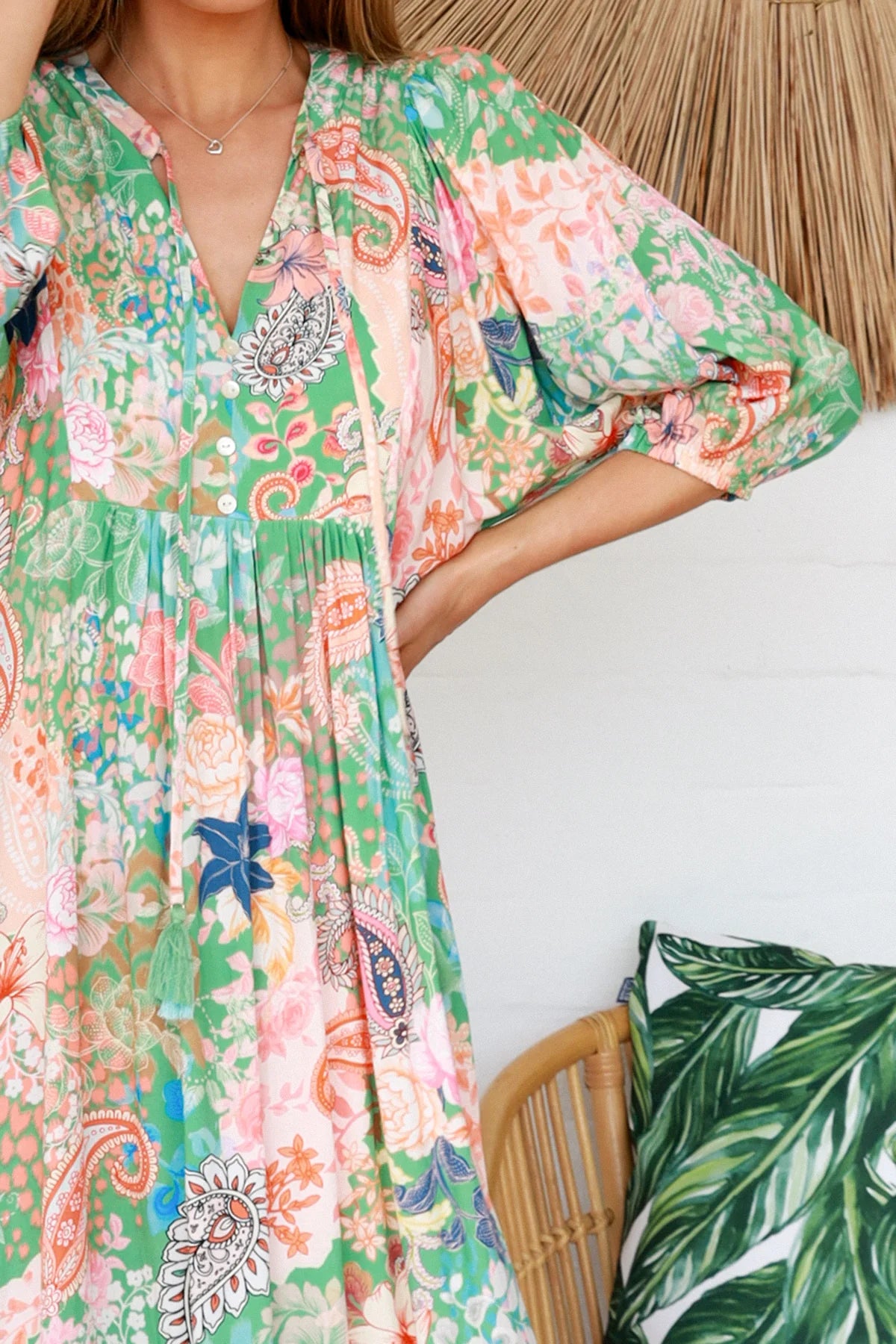 Jaylani Green Midi Dress