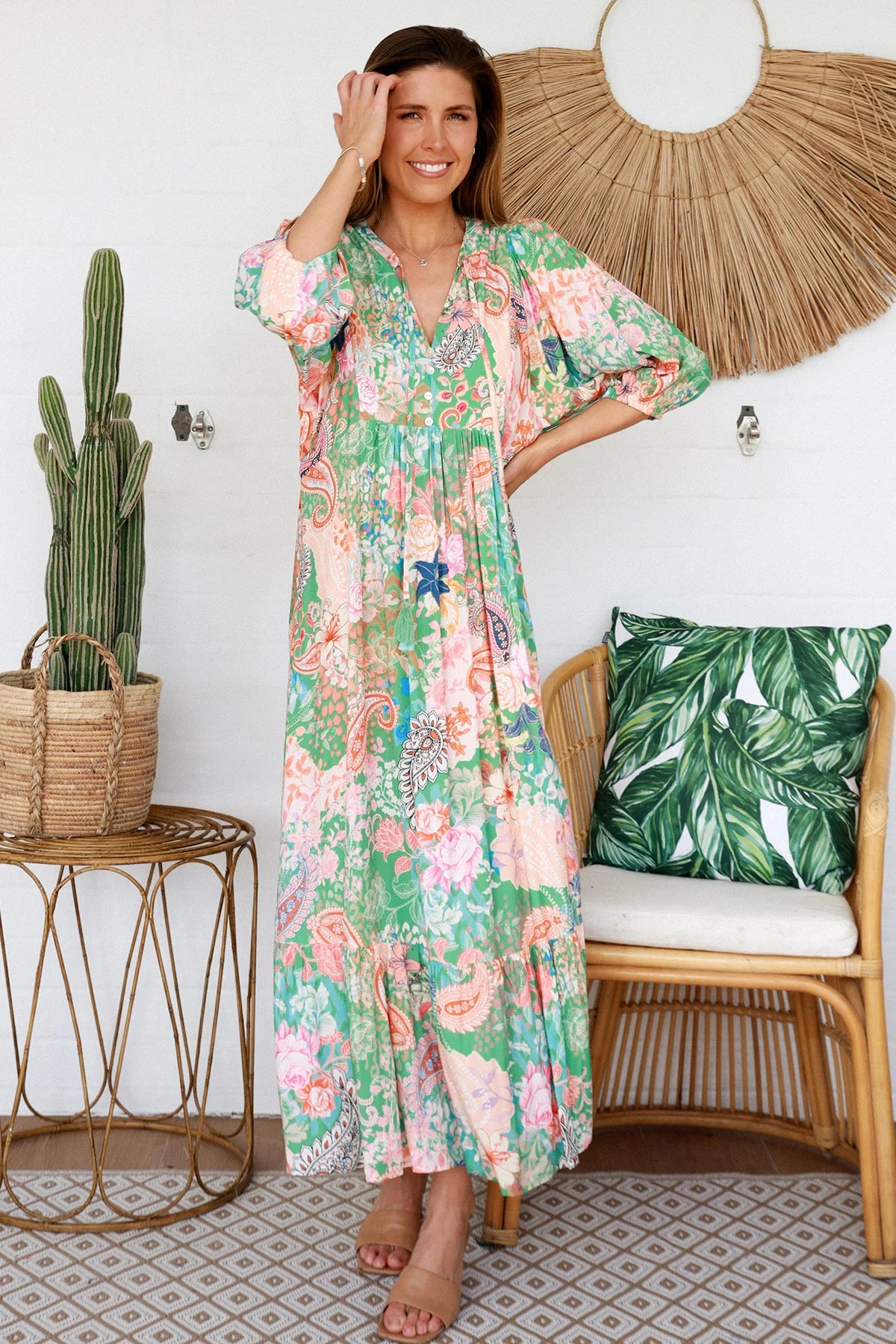 Jaylani Green Midi Dress