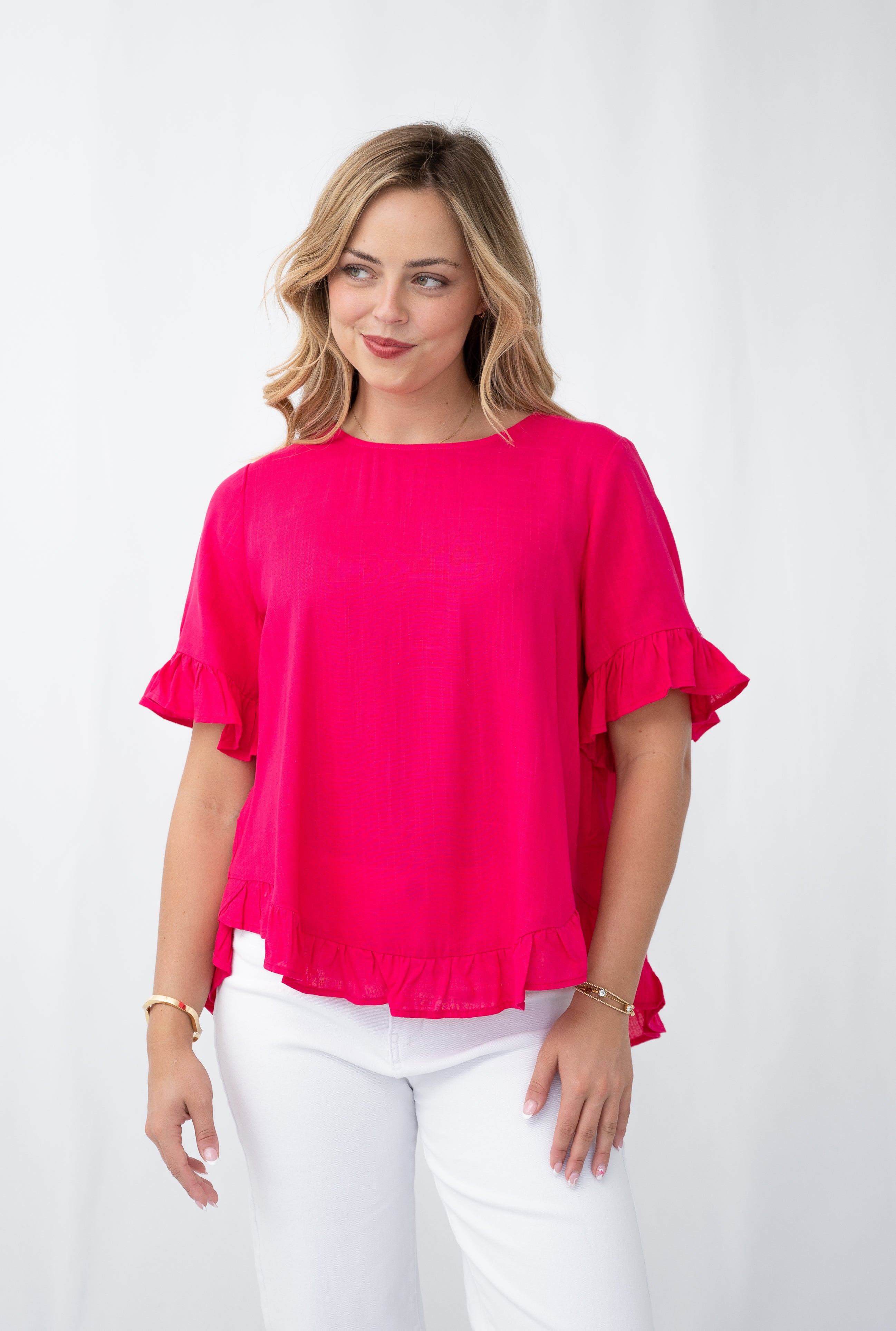 Brie Top Hot Pink