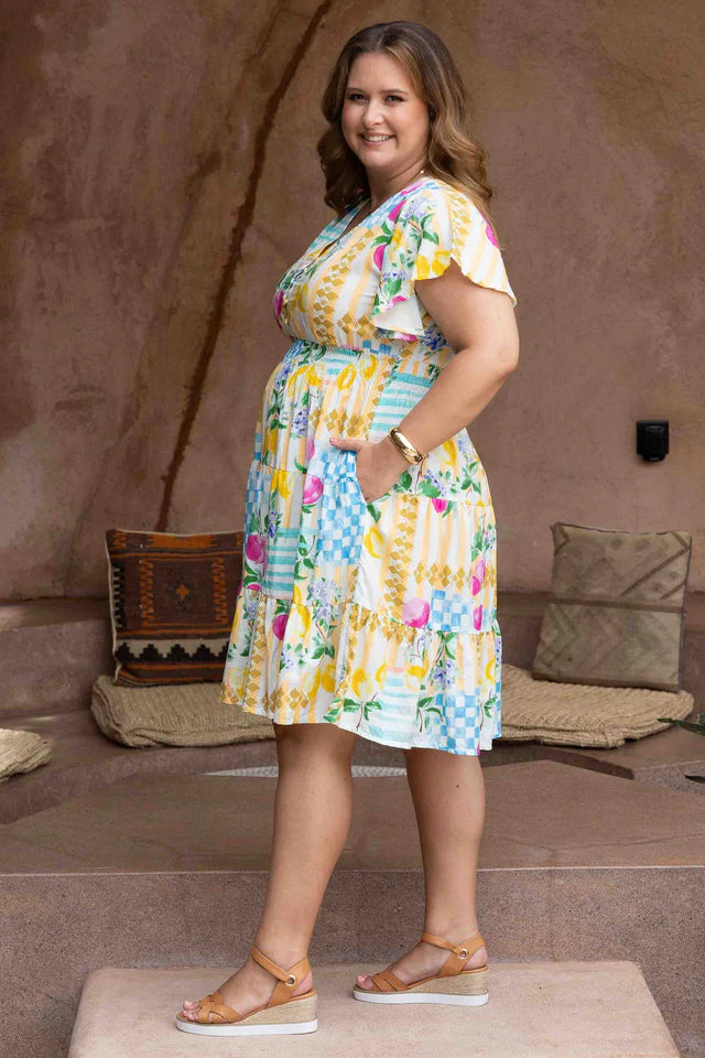 PIXIE DRESS - CAPRI CHECK BLUE
