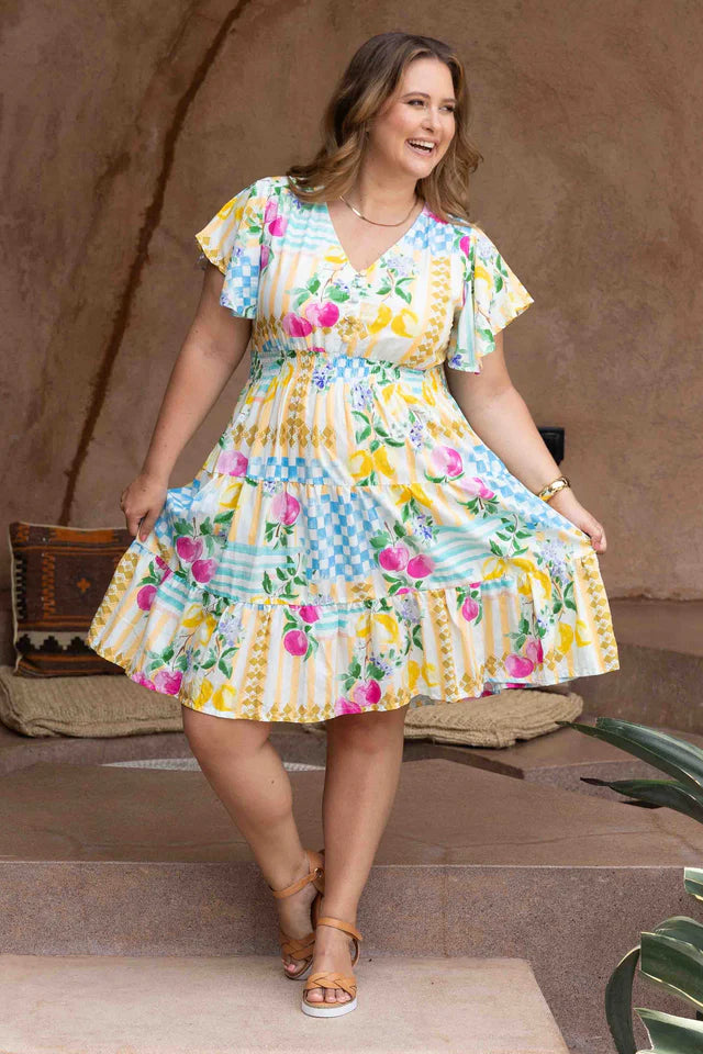 PIXIE DRESS - CAPRI CHECK BLUE