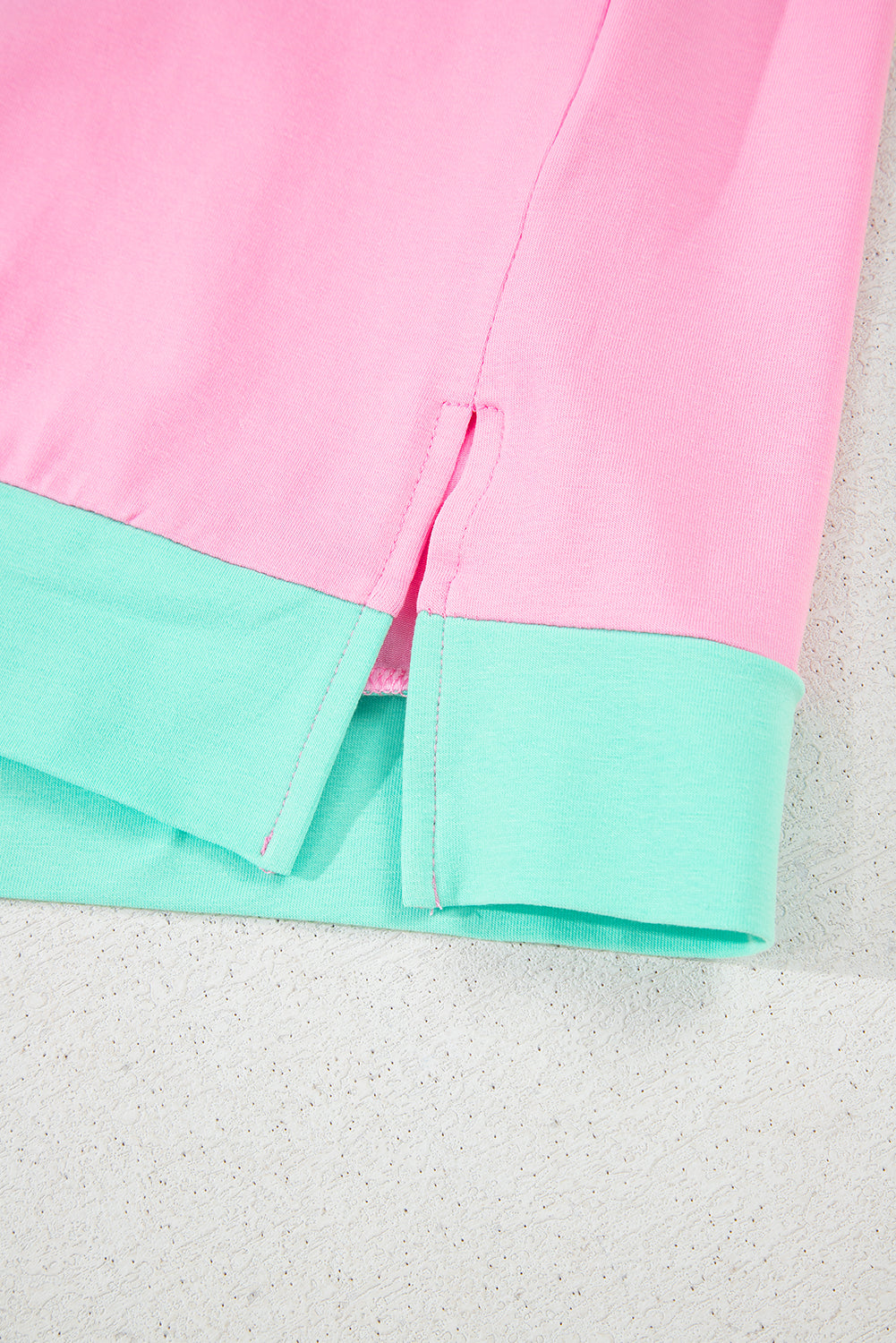 Mint Green Two Tone Half Buttons Collared T Shirt