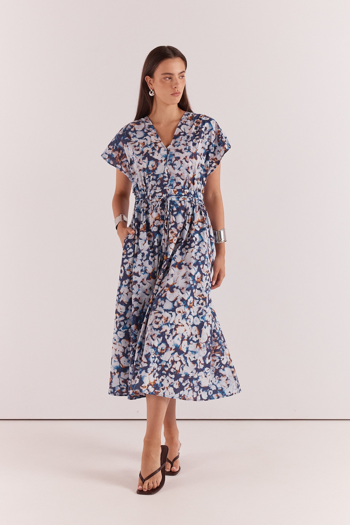 Nazalia Violet Floral Dress