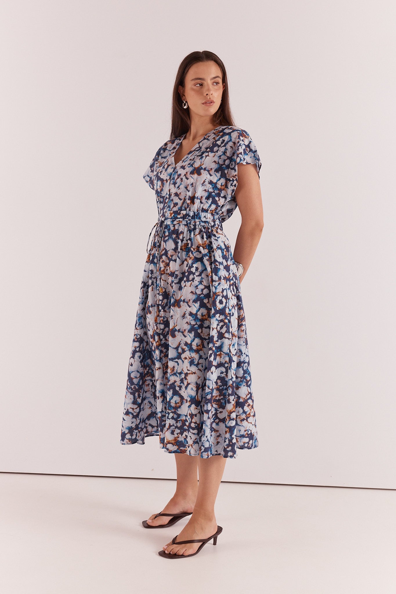 Nazalia Violet Floral Dress