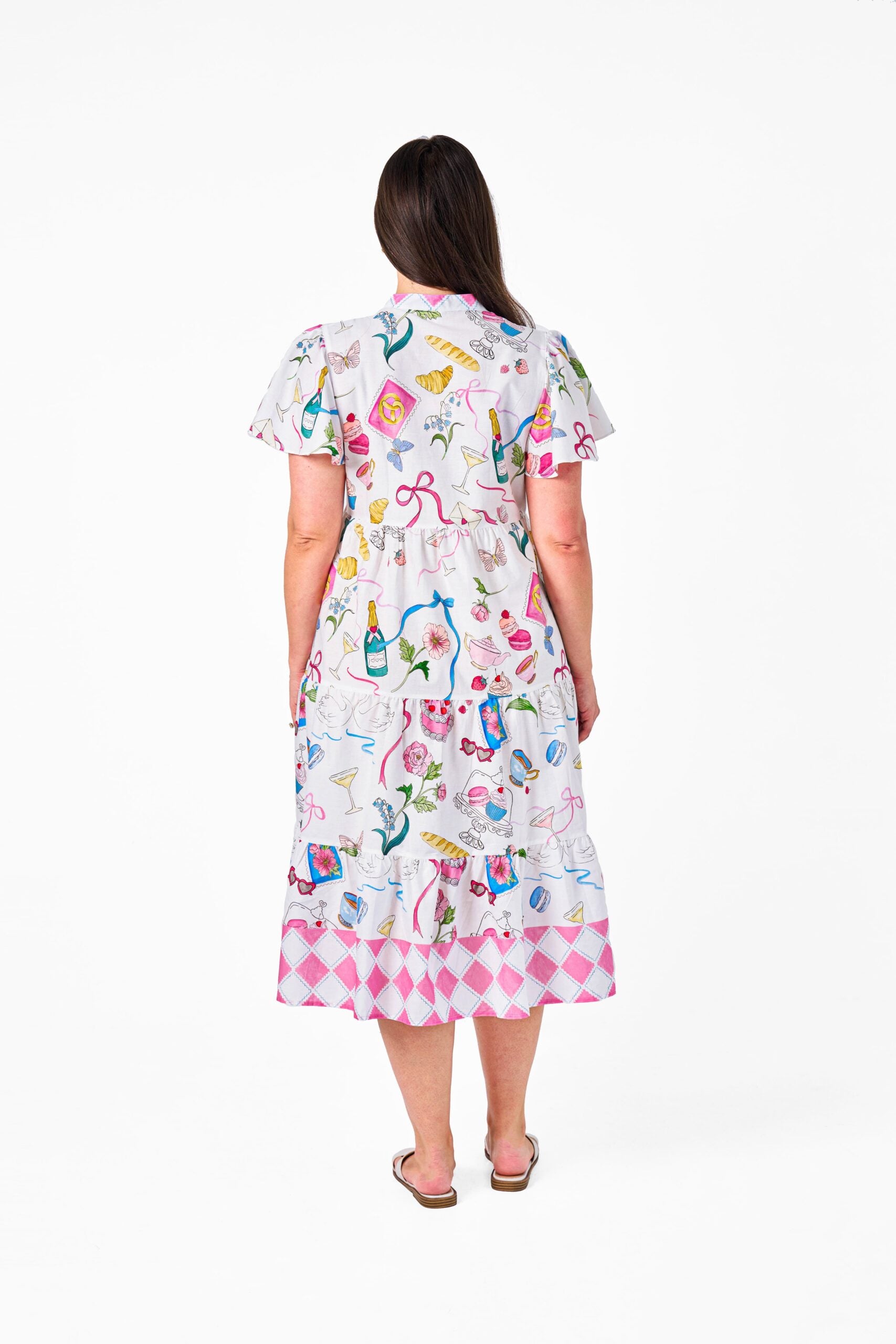 ELLENA MIDI DRESS PINK HIGHTEA