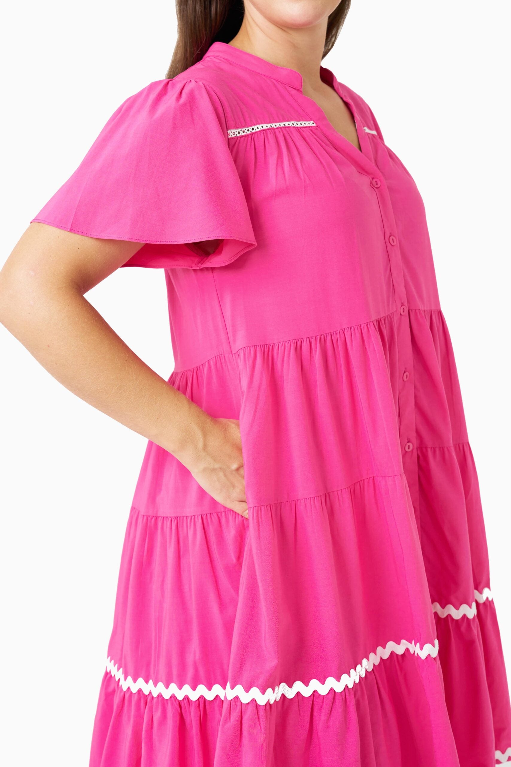 KAITLIN DRESS PINK/WHITE