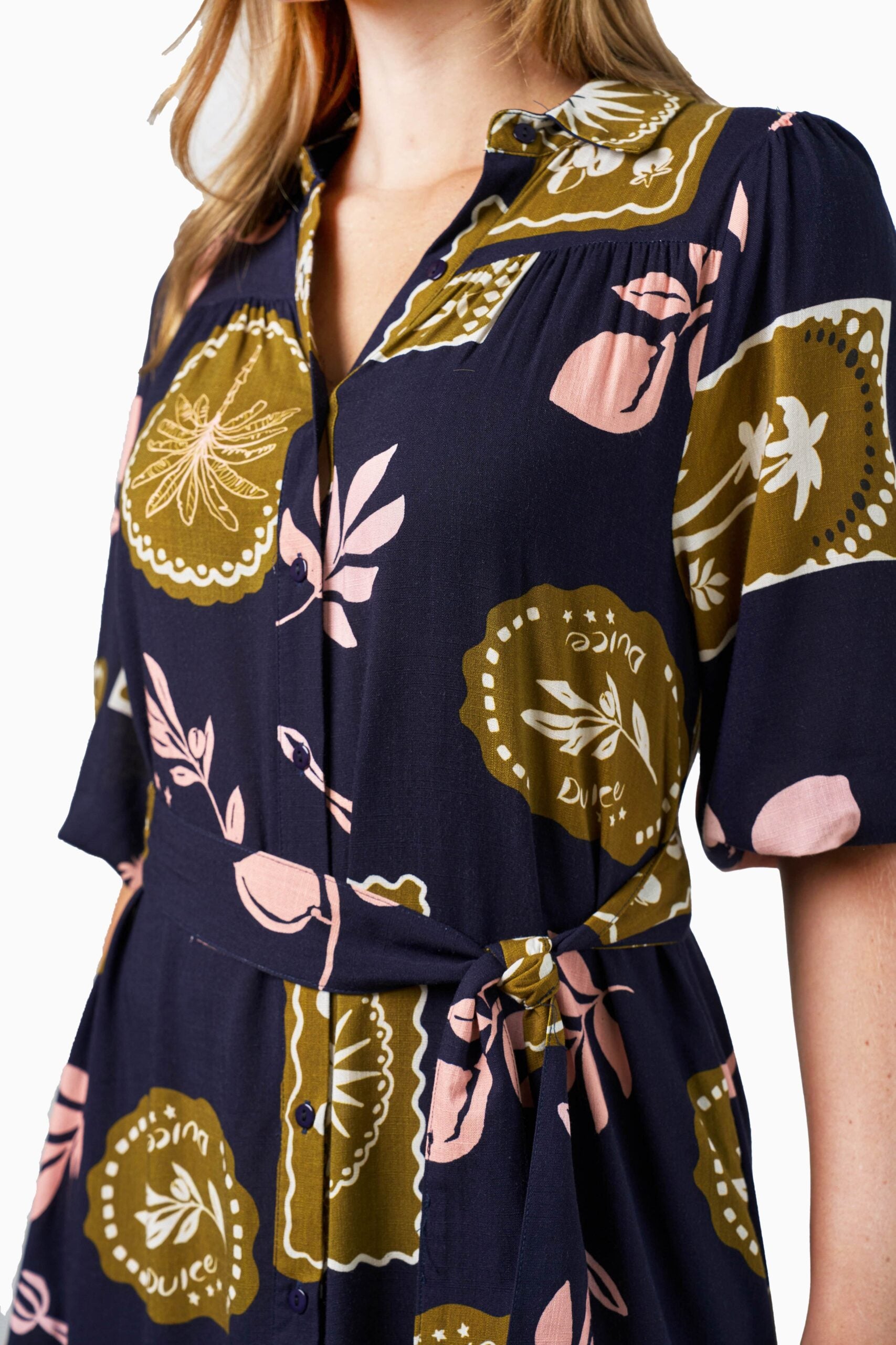 RABIA DRESS NAVY PRINT