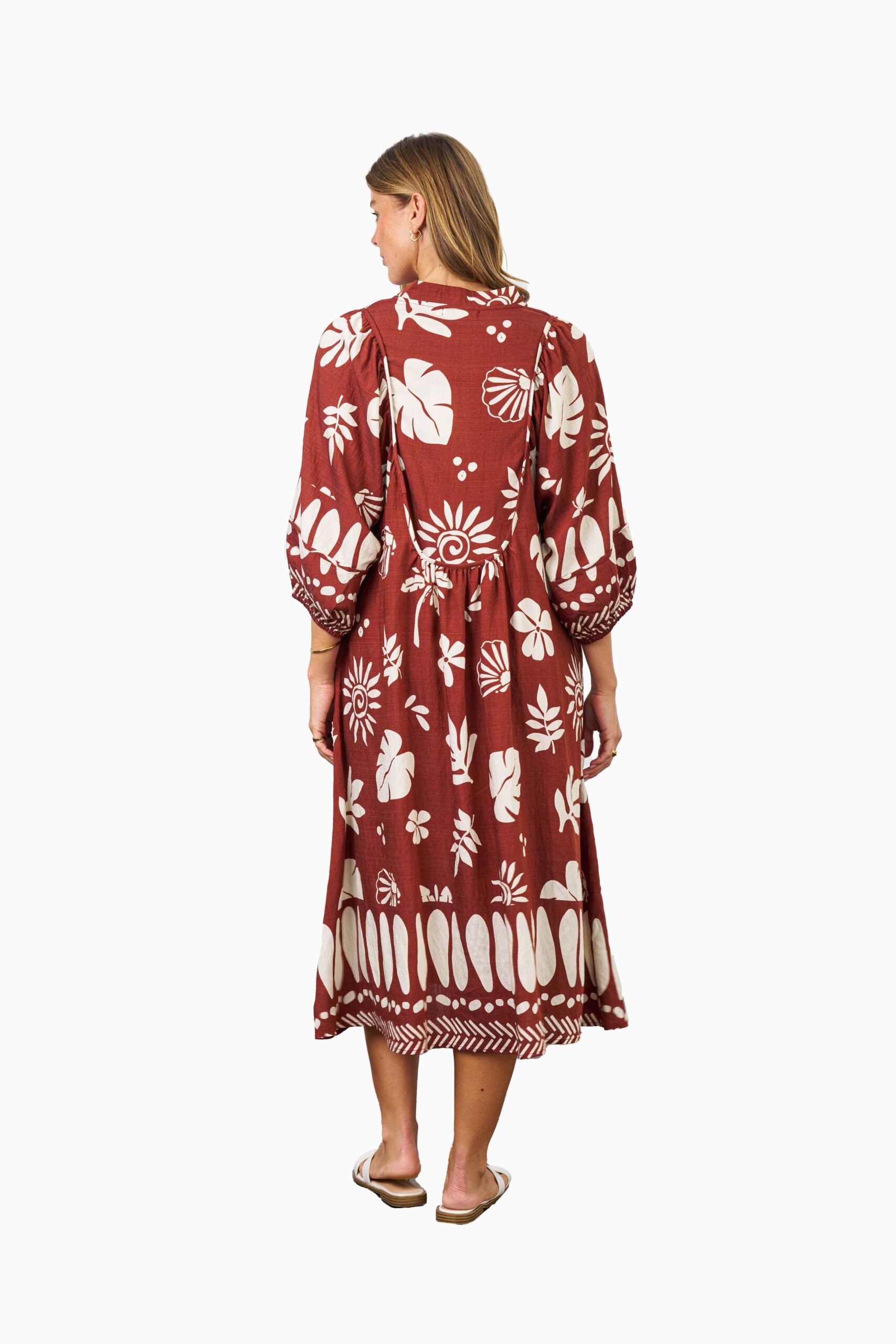 RAMOS DRESS RUST PRINT