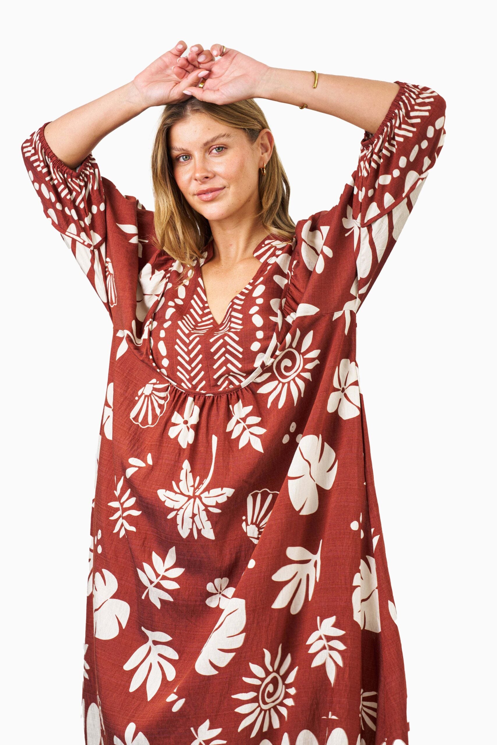 RAMOS DRESS RUST PRINT