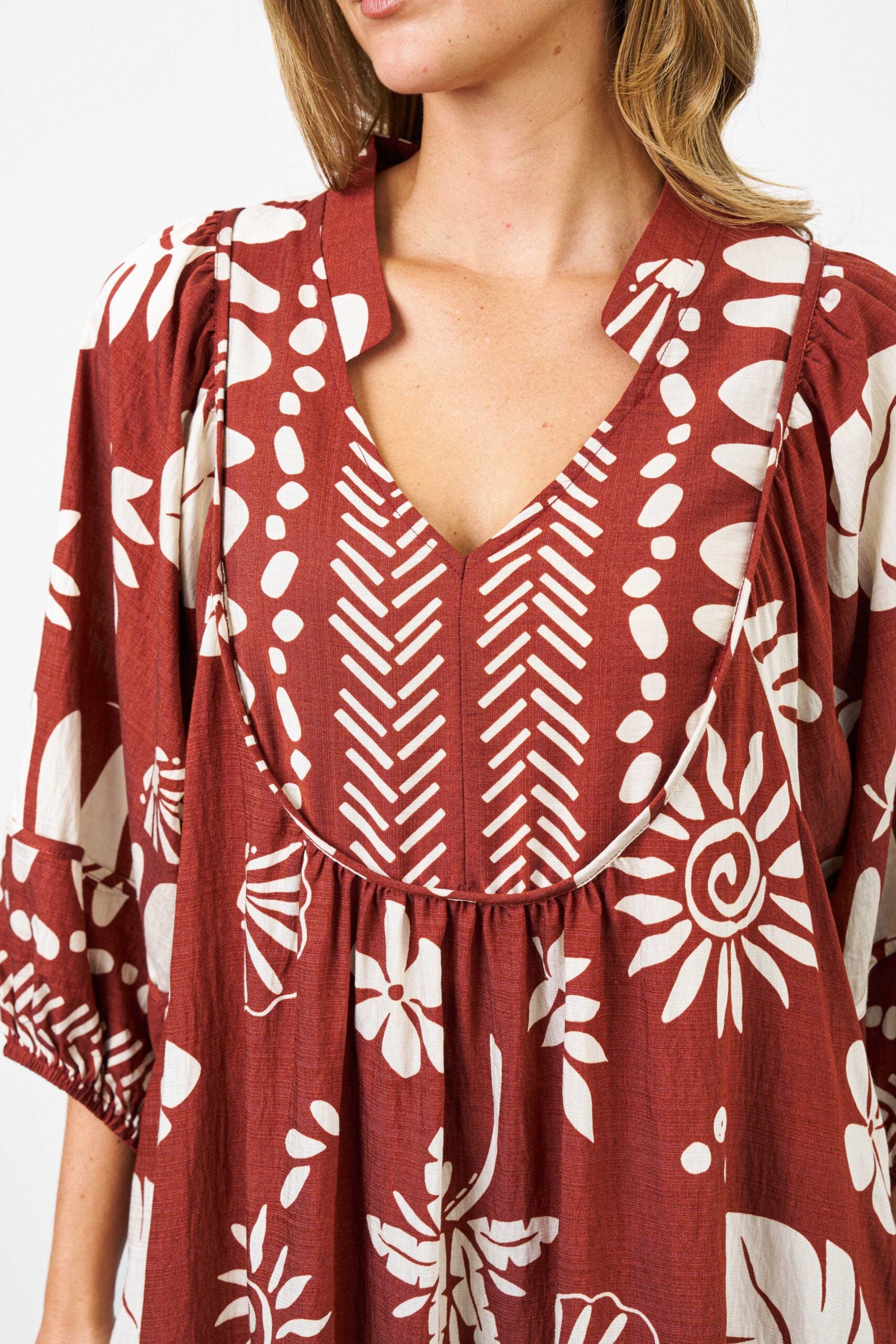 RAMOS DRESS RUST PRINT
